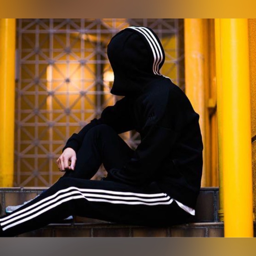 Adidas Black knit tracksuit - Japan market rare atmos exclusive streetwear